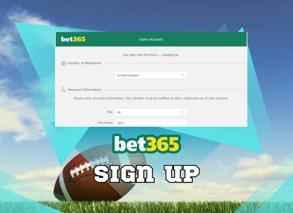 How to sign up at Bet365 betting website instruction