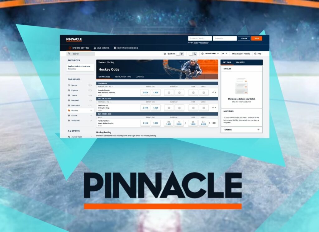 Pinnacle site for betting on top hockey events