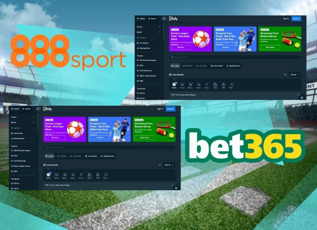 Bet365 and 888sport betting sites overview